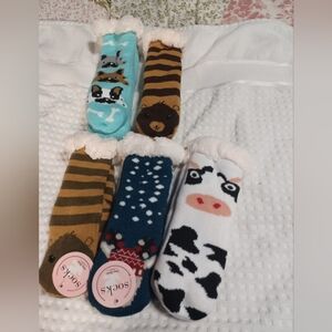5 Cozy Animal-Themed Kids Socks Set